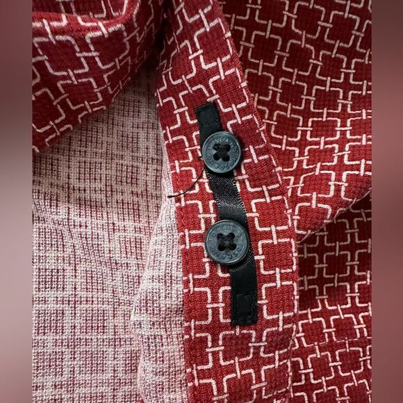 Toscano red and white patterned silk top - Picture 7 of 8